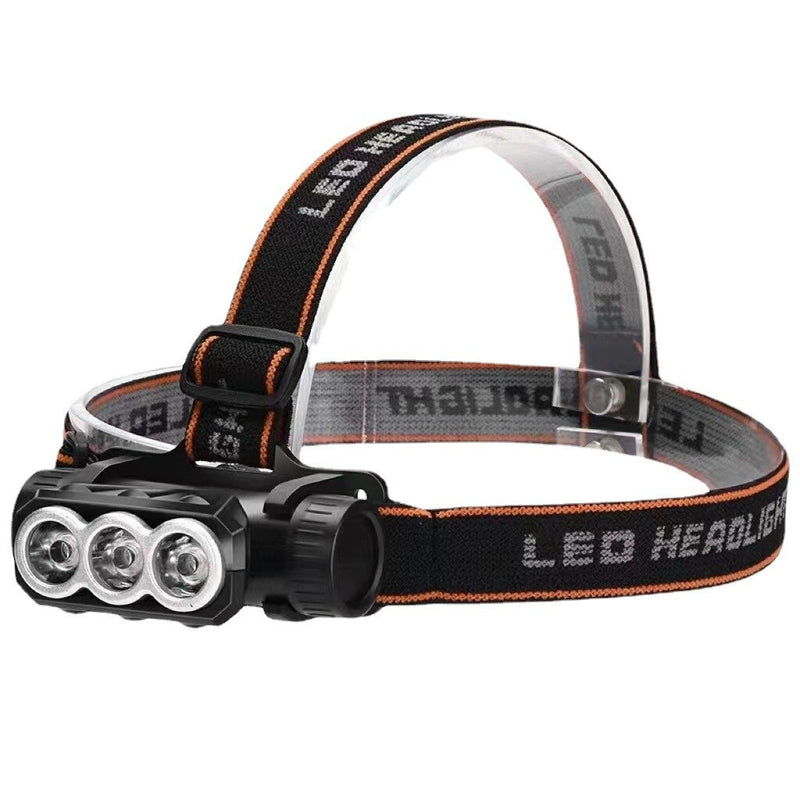 Fishing Headlamp USD Rechargeable Flashlight 1865 Lithium Battery Camping Night Run Patrol Light carry 2 lights 3 lights